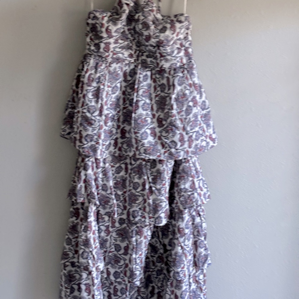 Boden Tiered Floral Maxi Dress - Purple and Cream